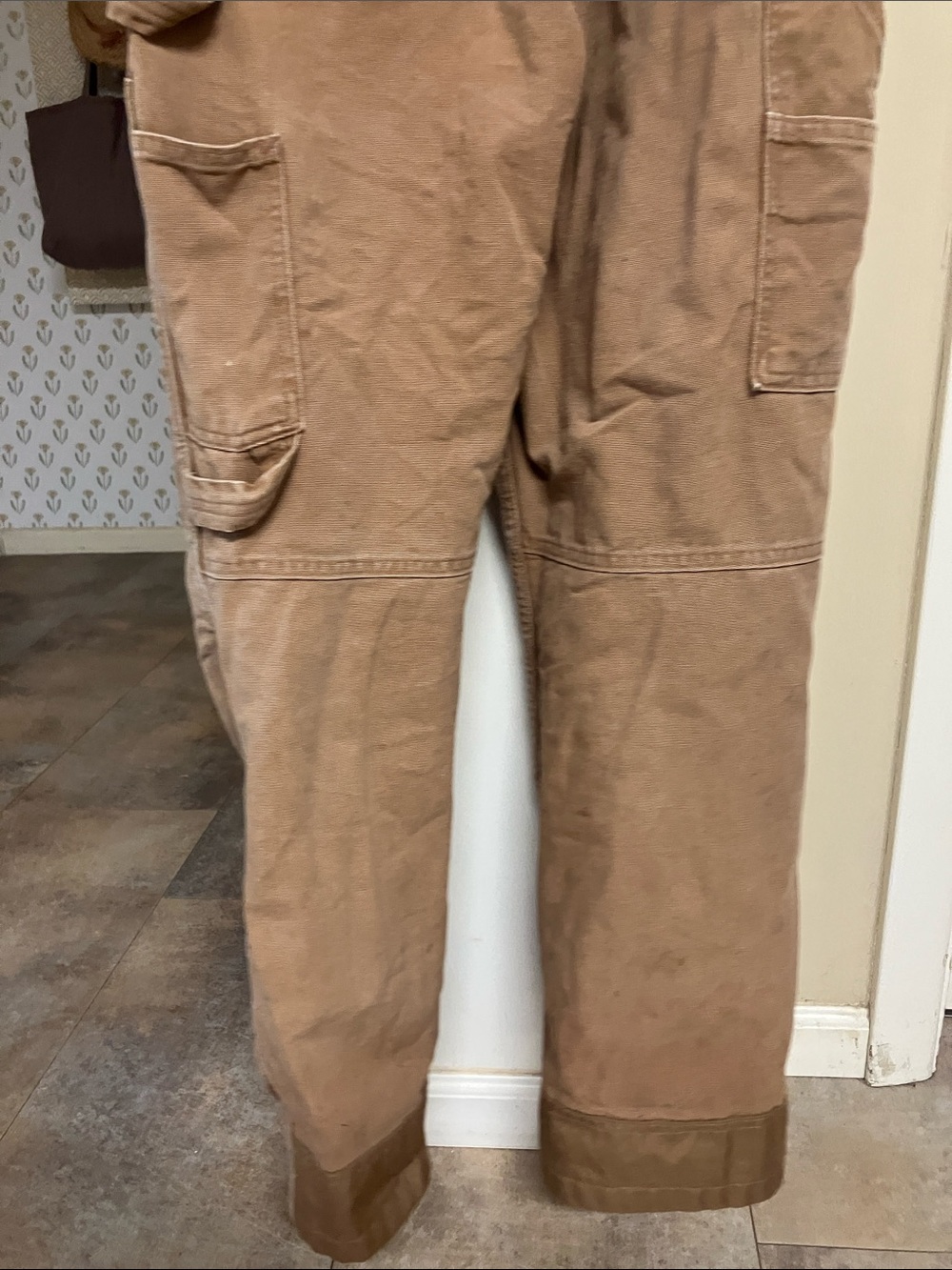 Carhartt Tan Duck Bib Overalls - Women's Work Jumpsuit - Picture 6 of 9